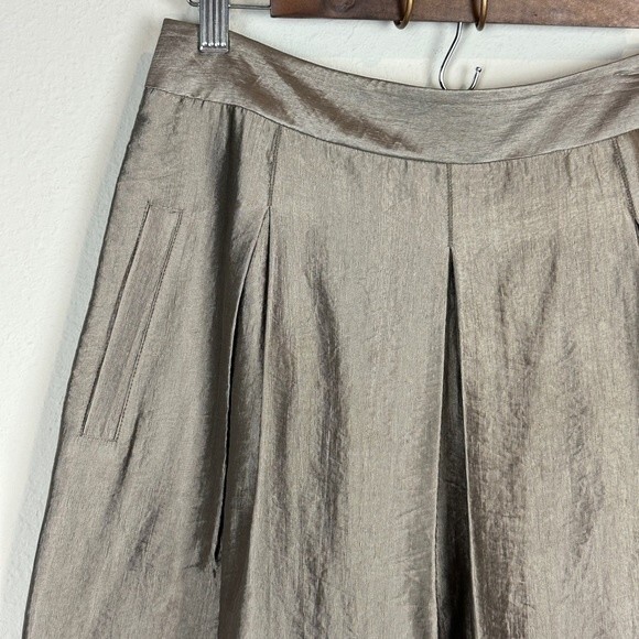 BCBGMaxAzria Metallic A-Line Box Pleated Skirt 2 - Picture 2 of 7